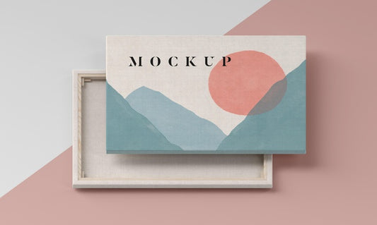 Free Painting Canvas Mock With Linen Fabric Psd