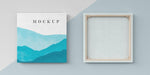 Free Painting Canvas Mock With Linen Fabric Psd