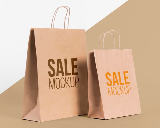 Free Paper Bag Concept With Mock-Up Psd