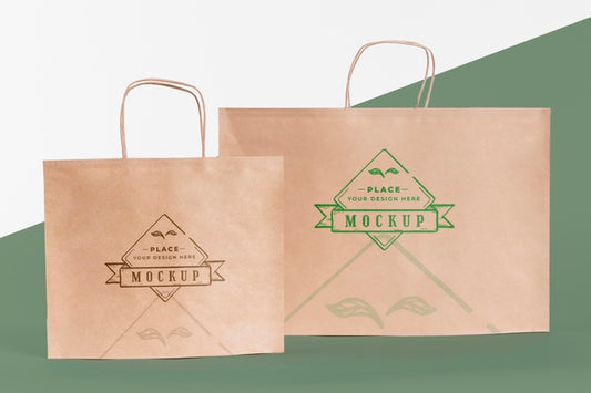 Free Paper Bag Concept With Mock-Up Psd