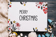 Free Paper Card Mockup With Christmas Elements Psd