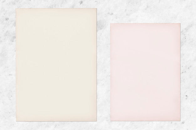 Free Paper Mockup Set On Marble Background Psd