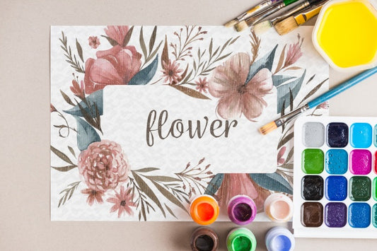 Free Paper Mockup With Artist Concept Psd