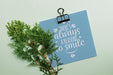 Free Paper Mockup With Clip And Leaves For Quote Psd