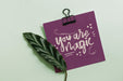 Free Paper Mockup With Clip And Leaves For Quote Psd