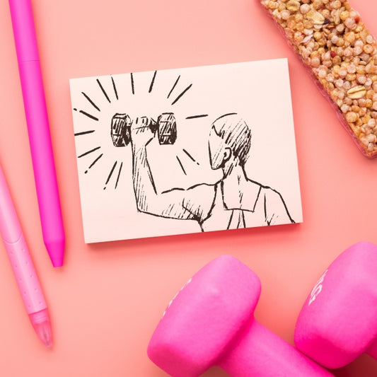 Free Paper Mockup With Fitness Concept Psd