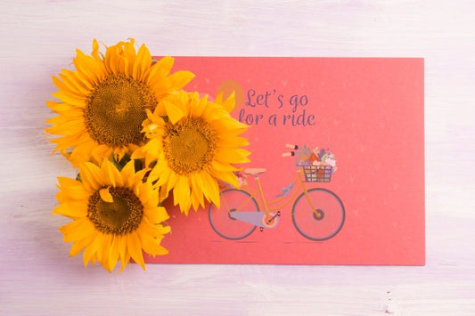 Free Paper Mockup With Floral Decoration Psd