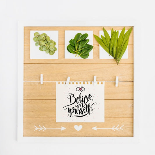 Free Paper Mockup With Tropical Leaves Psd