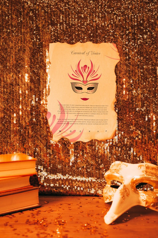 Free Paper Page Mockup With Carnival Concept Psd