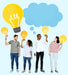 Free People Holding Light Bulb Icons