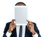 Free Person Holding Tablet Face Concept