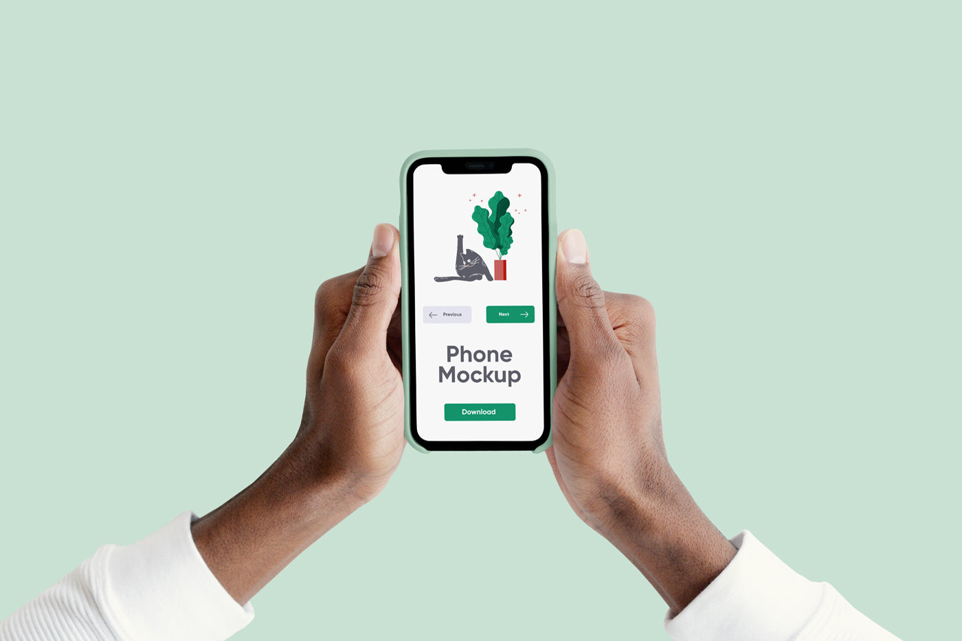 Free Phone With Case Mockup