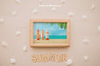 Free Photo Frame In Sand Psd