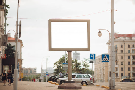 Free Picture Of A Large Outdoor Doard For Displaying Advertisements Next To The Avenue Psd