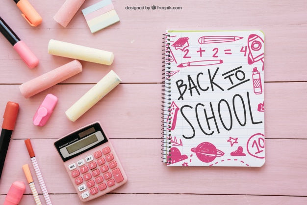Free Pink Back To School Composition Psd