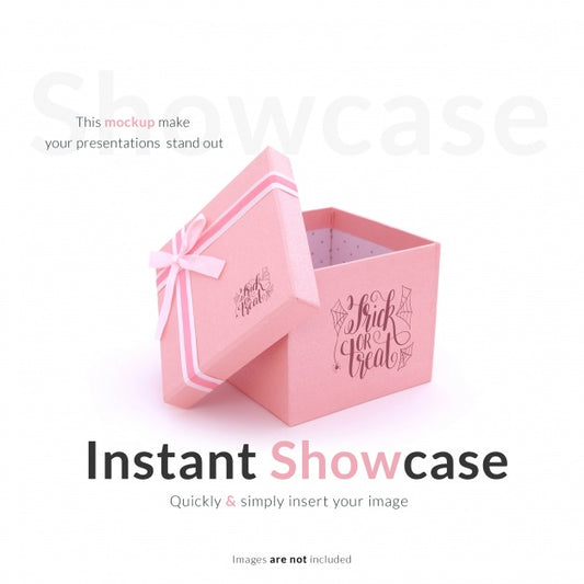 Free Pink Gift Box Mock Up Psd