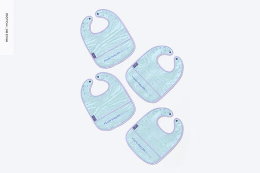 Free Plastic Baby Bibs Mockup, Top View Psd