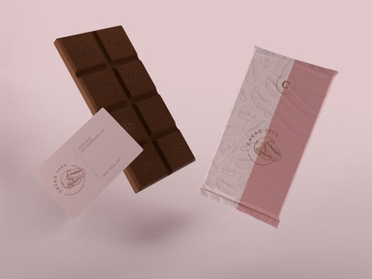 Free Plastic Wrapping Mock-Up For Chocolate Tablet Psd