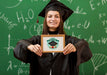 Free Positive Young Girl Holding Diploma Psd