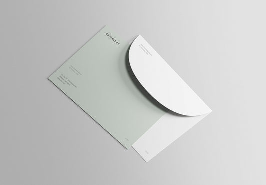 Free Postcard With Envelope Mockup