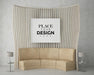 Free Poster Frame In Living Room Mockup Psd
