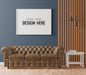 Free Poster Frame In Living Room Psd Mockup Psd