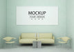 Free Poster Frame In Living Room Psd Mockup Psd