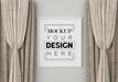 Free Poster Frame In Living Room Psd Mockup Psd