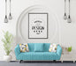 Free Poster Frame In Living Room Psd Mockup Psd
