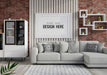 Free Poster Frame In Living Room Psd Mockup Psd