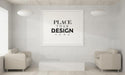 Free Poster Frame Mockup In Living Room Psd