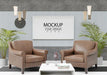 Free Poster Frame Mockup In Living Room Psd