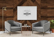 Free Poster Frame Mockup In Living Room Psd