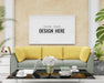 Free Poster Frame Mockup In Living Room Psd