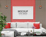 Free Poster Frame Mockup In Living Room Psd