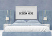Free Poster Frame Mockup Interior In A Bedroom Psd