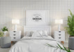 Free Poster Frame Mockup Interior In A Bedroom Psd