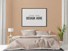 Free Poster Frame Mockup Interior In A Bedroom Psd