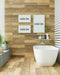 Free Poster Frame Mockup On Bathroom Interior Psd