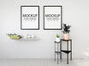 Free Poster Frame Mockup On The Wall With Plant Psd