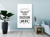 Free Poster Frame Mockup On The Wall With Plant Psd