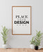 Free Poster Frame Mockup On The Wall With Plant Psd