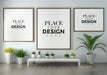 Free Poster Frame Mockup On The Wall With Plant Psd