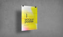 Free Poster With Clips Over Concrete Surface Mockup Psd
