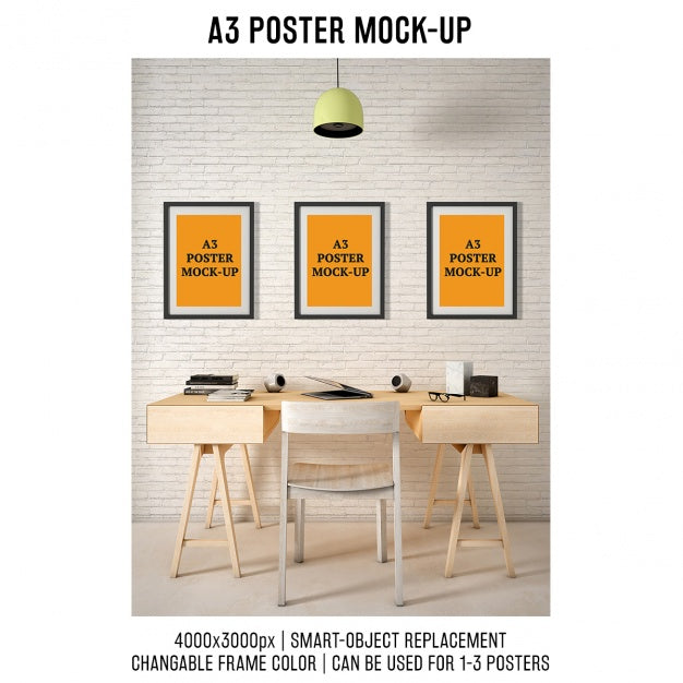 Free Posters Mock Up Design Psd