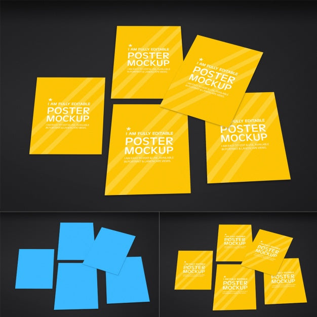 Free Posters Mock Up Template Psd