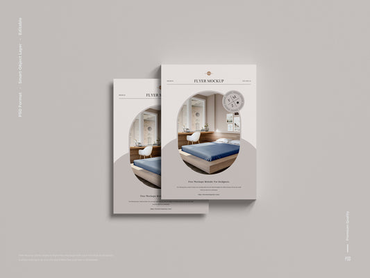 Free Premium Top View A4 Flyer Mockup