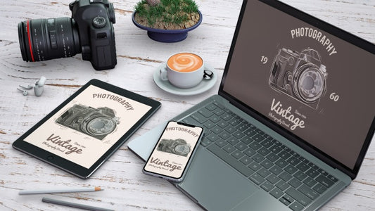 Free Professional Stationery Mockup With Photography Concept Psd