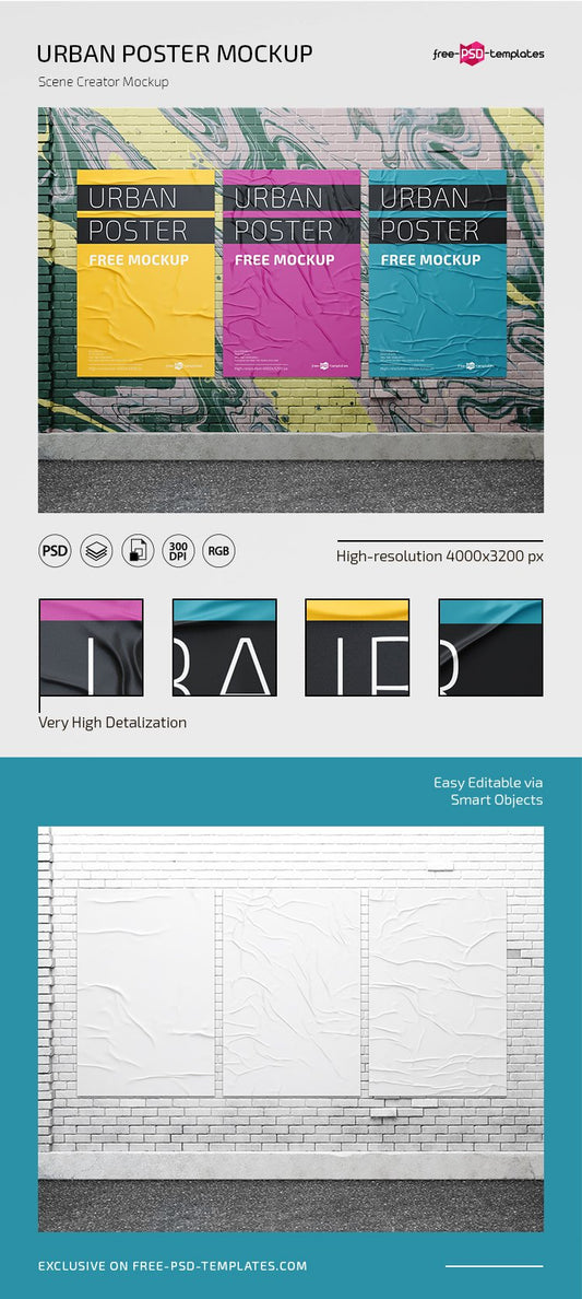 Free Psd Urban Poster Mockup Templates