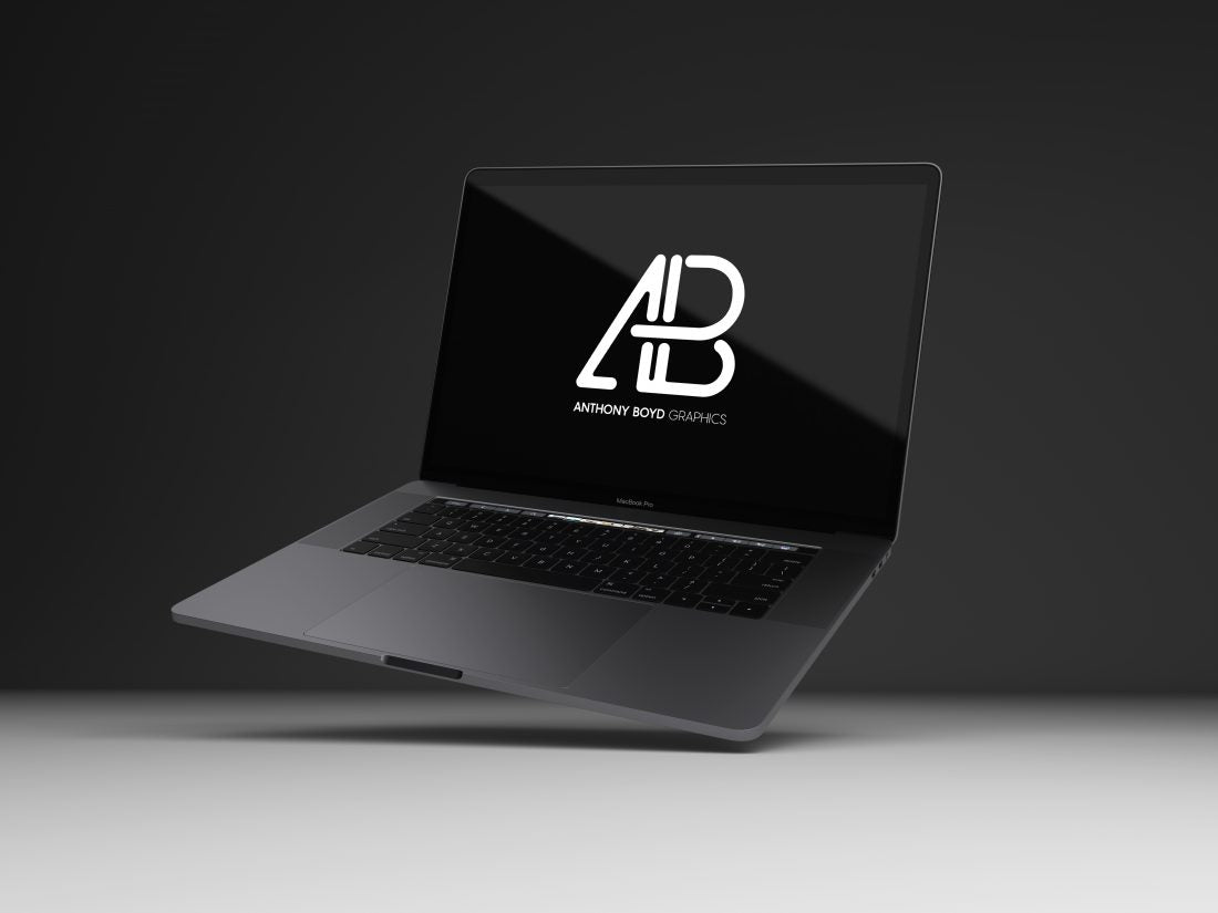 Free Realistic 2016 Space Gray Macbook Pro Mockup Vol.8